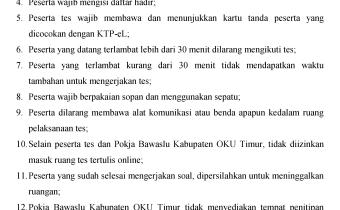 TATA TERTIB TES TERTULIS ONLINE